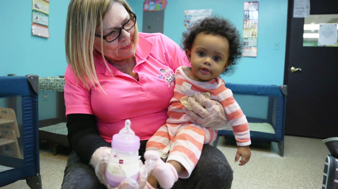 An early childhood teacher in her classroom,