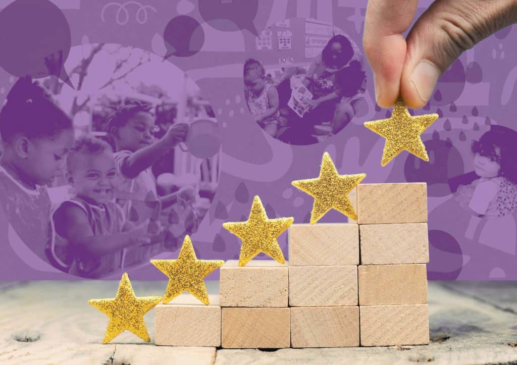 gold stars on wooden blocks