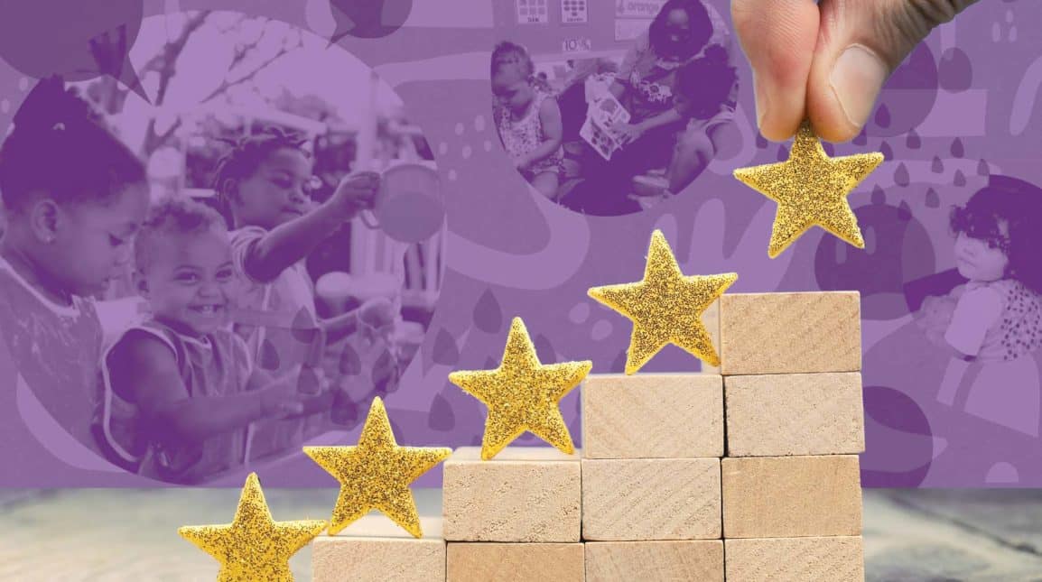 gold stars on wooden blocks