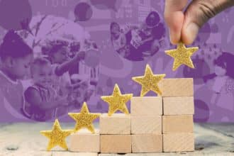 gold stars on wooden blocks