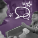 preschooler and teacher smiling and talking at a water table