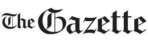 The word "The Gazette" written in a black, decorative, old-style serif font on a white background.
