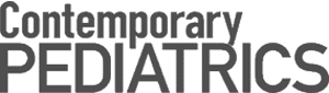 Logo for "Contemporary Pediatrics" with the words "Contemporary" in uppercase and lowercase letters above "PEDIATRICS" in bold, all uppercase letters, on a white background.