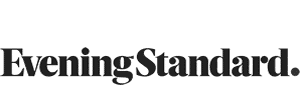 The black and white Evening Standard logo features the publication's name in bold, serif font with a large period at the end.