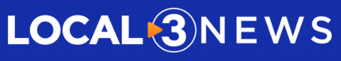Local 3 News logo with bold white text on a blue background. The number "3" is inside a white circle with an orange play button pointing to the right.