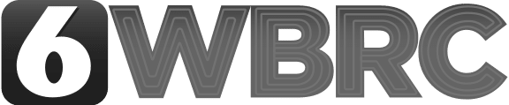 Logo featuring a bold white number 6 inside a dark square, followed by the large outlined letters "WBRC" in gray.