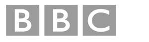 The image shows the BBC logo, featuring the letters "B", "B", and "C" in bold white capitals inside three separate gray squares, arranged side by side.