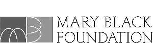 Logo of the Mary Black Foundation, featuring geometric shapes in shades of gray on the left and the words "MARY BLACK FOUNDATION" in uppercase letters on the right.