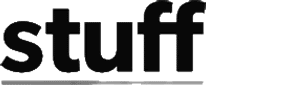 The word "stuff" in bold, black lowercase letters on a white background, with a thin gray shadow line underneath.