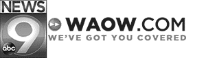 Black and white logo for WAOW News 9 ABC. The text reads “NEWS 9 WAOW.COM WE’VE GOT YOU COVERED” with the ABC logo in the corner.