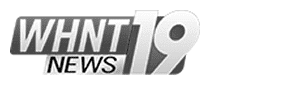 Logo for WHNT NEWS 19 featuring bold, uppercase text "WHNT" above smaller "NEWS," next to a large number "19," all in a grayscale color scheme.