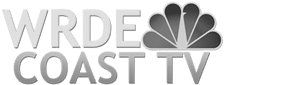 WRDE Coast TV logo in grayscale, featuring the NBC peacock logo and the text "WRDE COAST TV" to the left of the peacock image.