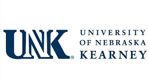 Logo for the University of Nebraska at Kearney, featuring large blue letters "UNK" on the left and the words "University of Nebraska Kearney" in blue on the right.