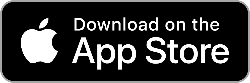 Black rectangular button with the white Apple logo on the left and the words "Download on the App Store" on the right, indicating a link to the Apple App Store.